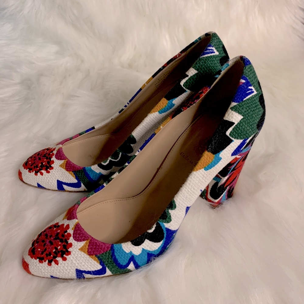 J. Crew Bright Floral Pumps 6.5